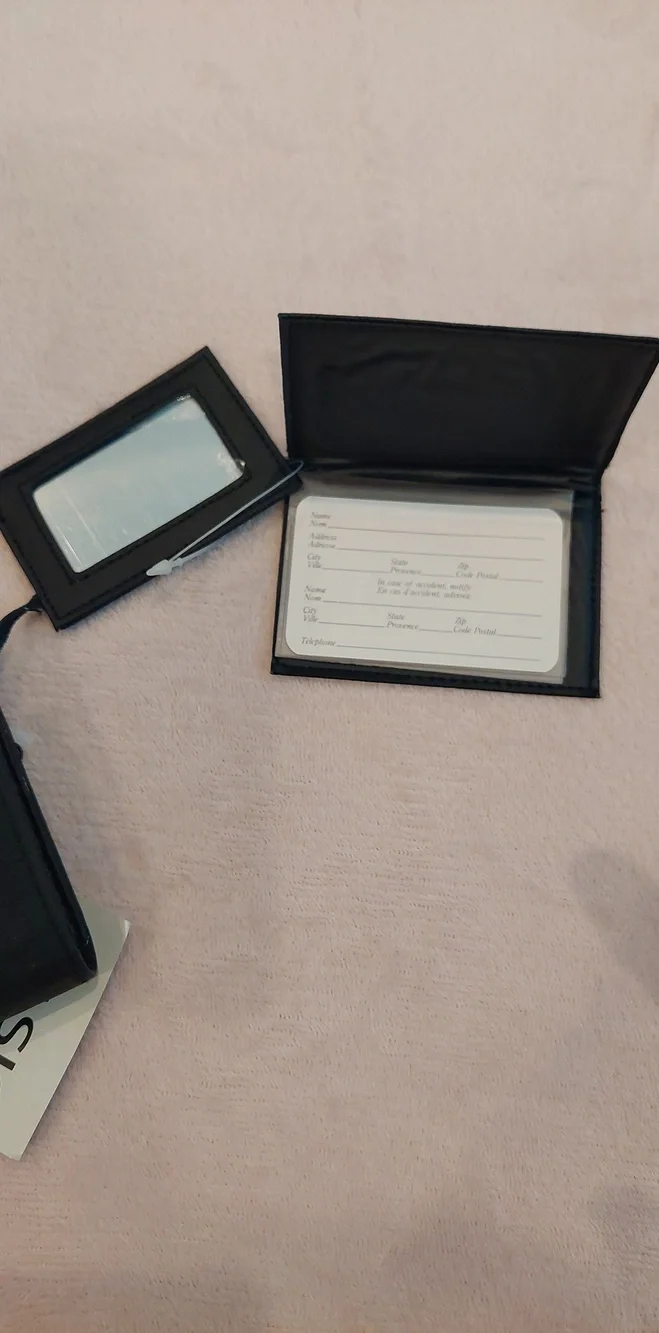 BASIC EDITIONS Classic Black Fold Bi-Fold Wallet with Brass Accent NWT